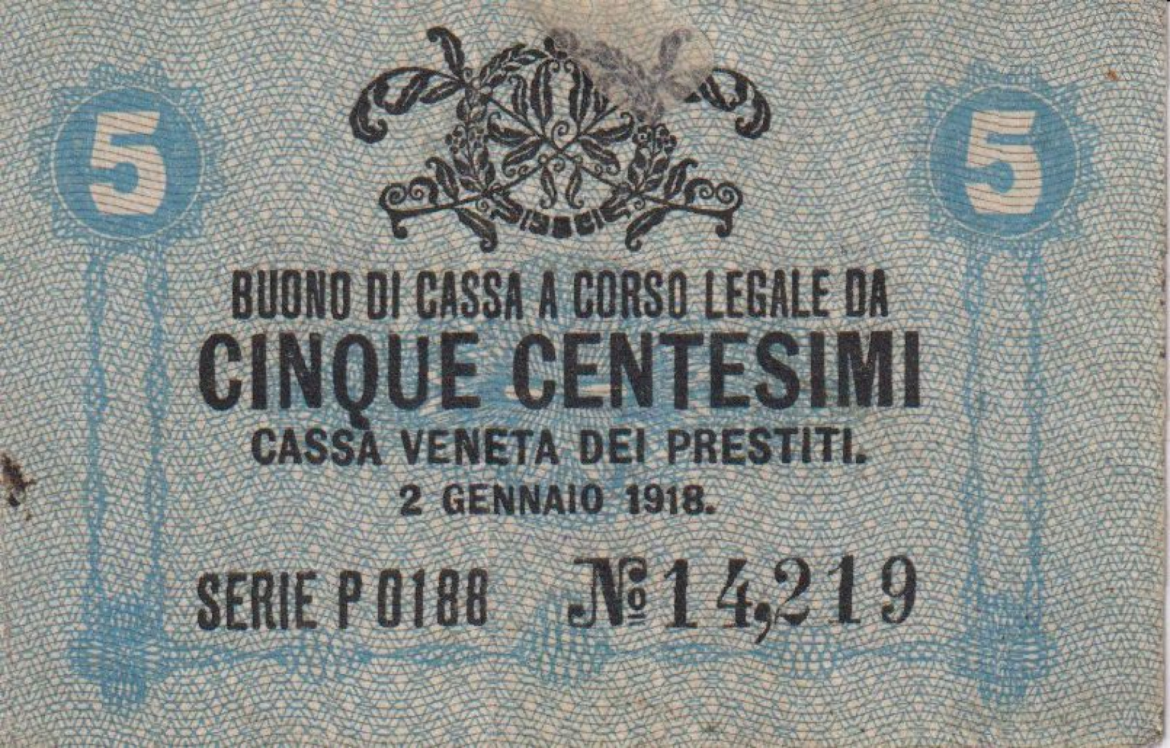 Olaszország 5 centesimi 1918.