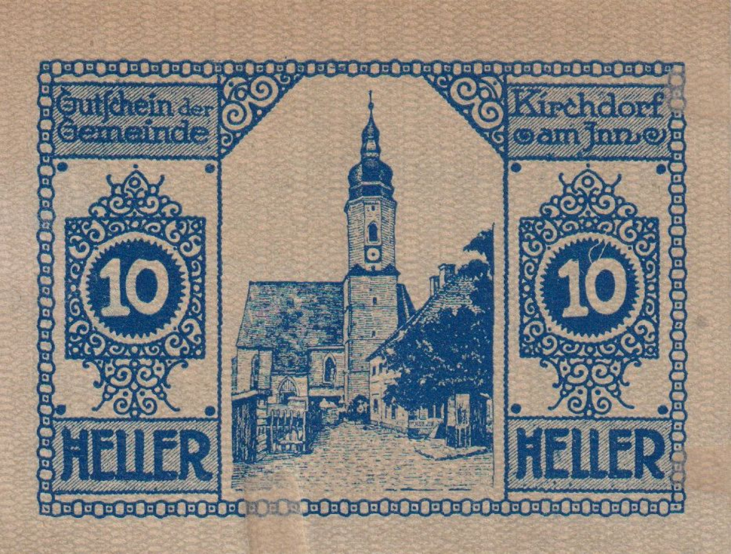 Kirchdorf 10 heller 1920.