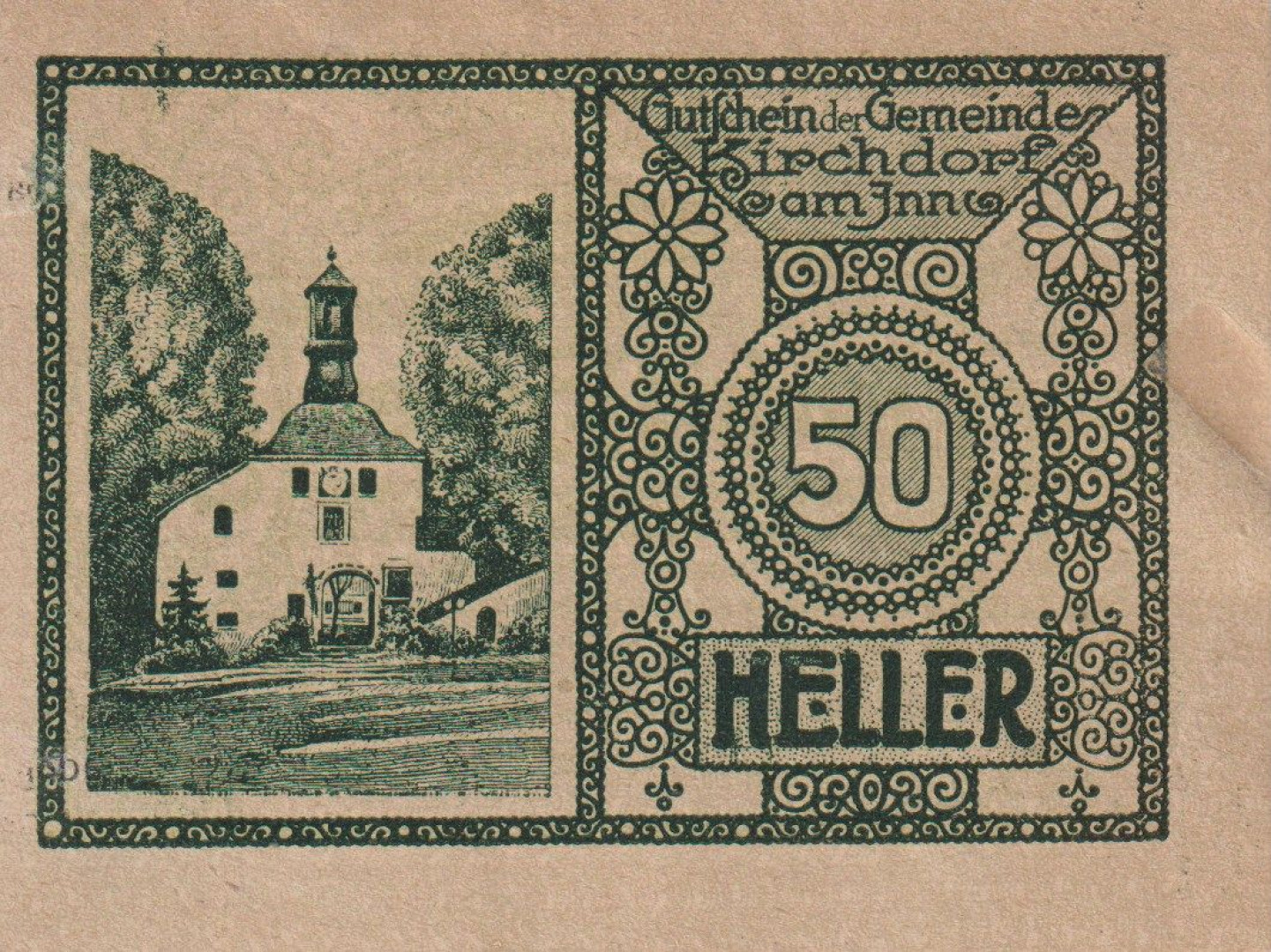 Kirchdorf 50 heller 1920.