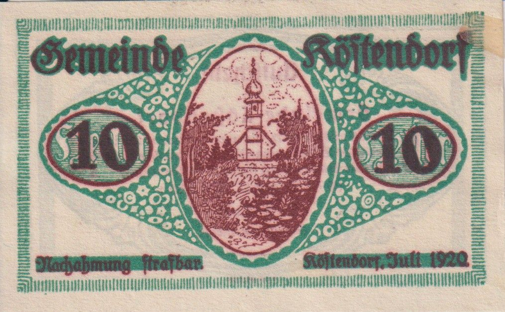 Köstendorf 10 heller 1920.