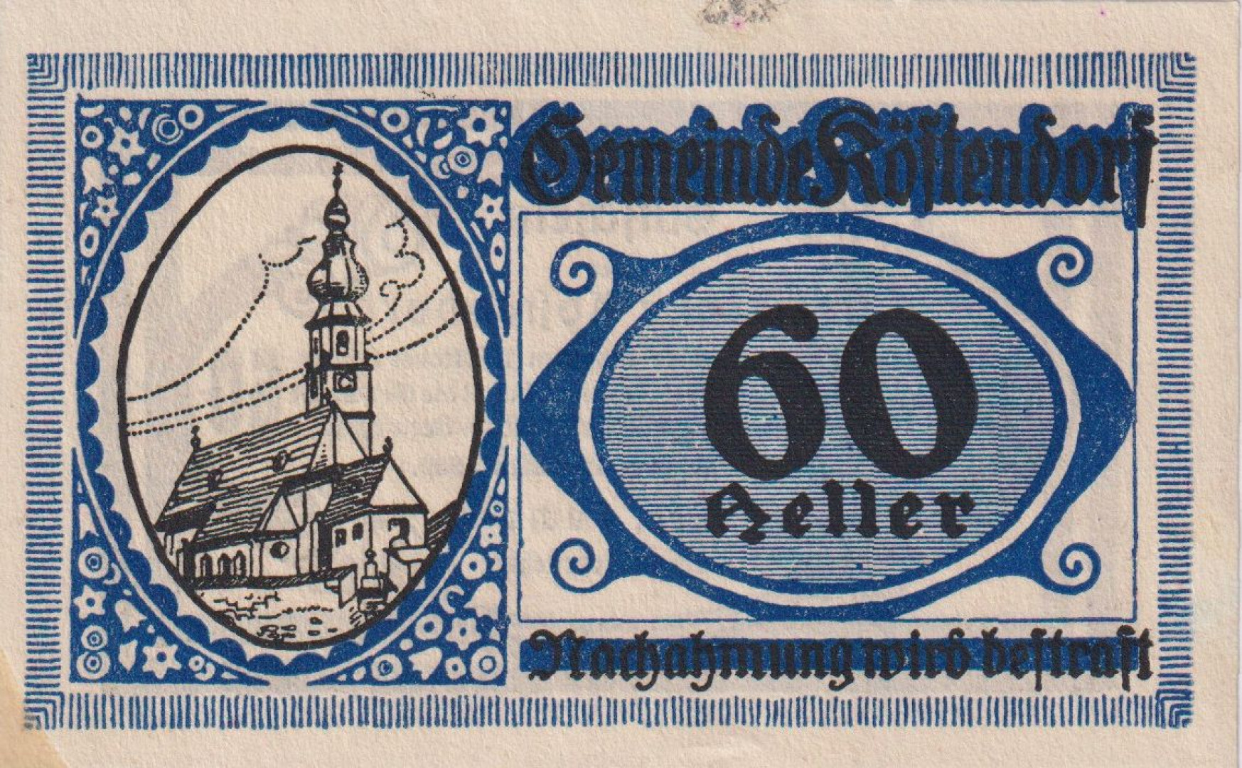 Köstendorf 60 heller 1920.