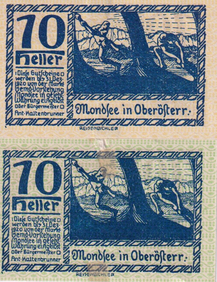 Mondsee 10 és 10 heller 1920.