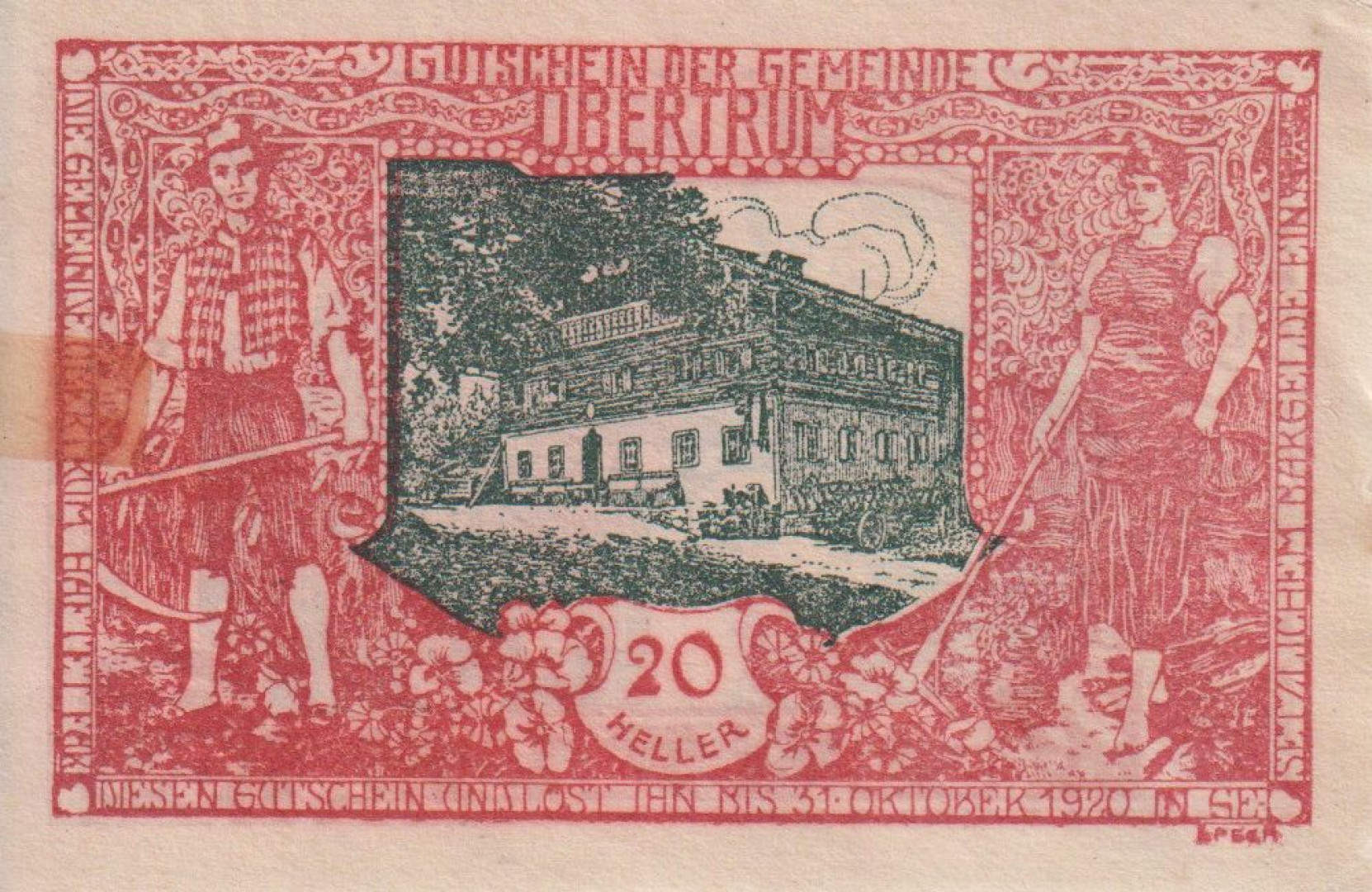 Obertrum 20 heller 1920.