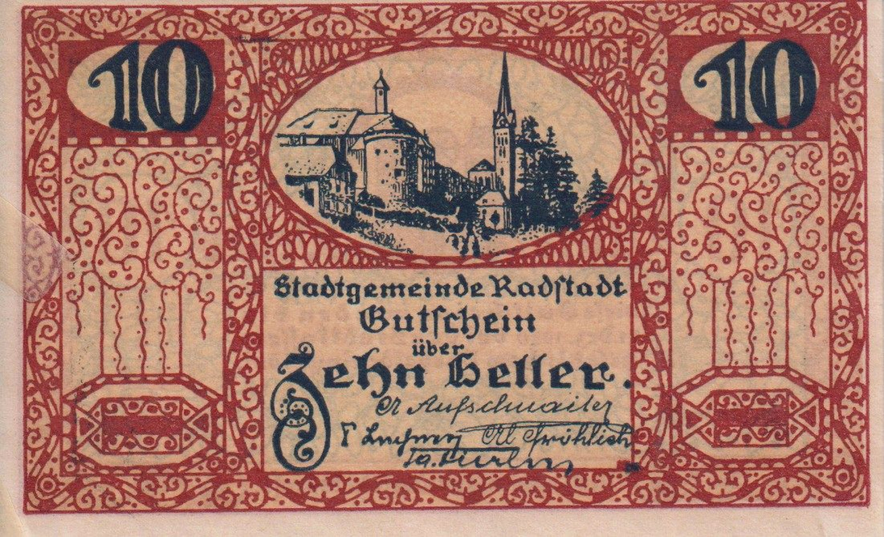 Radstadt 10 heller 1920.