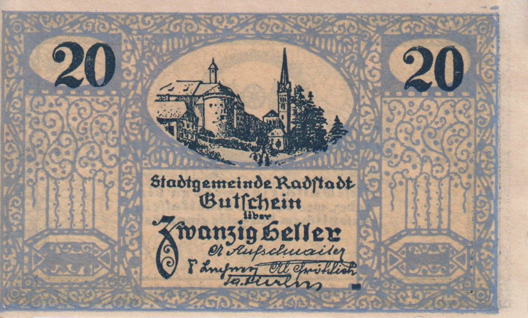 Radstadt 20 heller 1920.