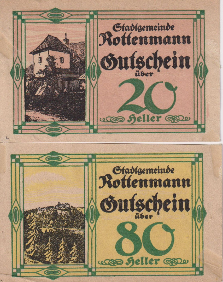 Rottenmann 20, 80 heller 1920.