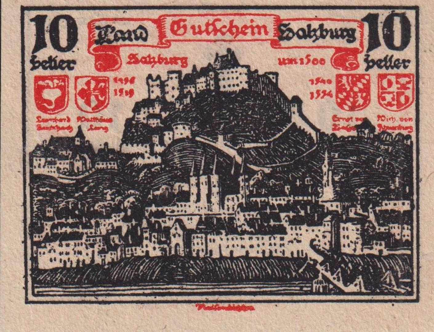 Salzburg 10 heller 1920.