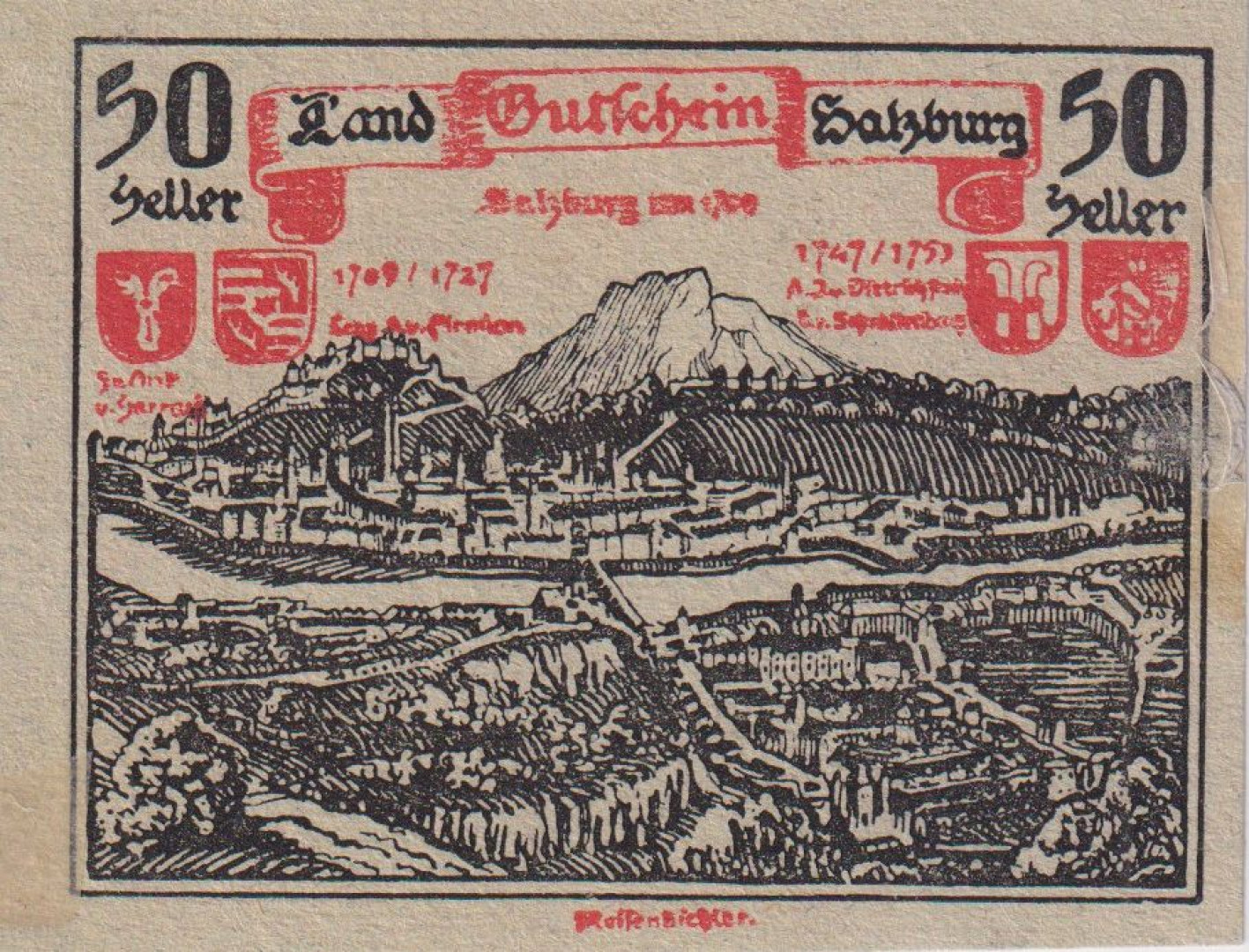 Salzburg 50 heller 1920.