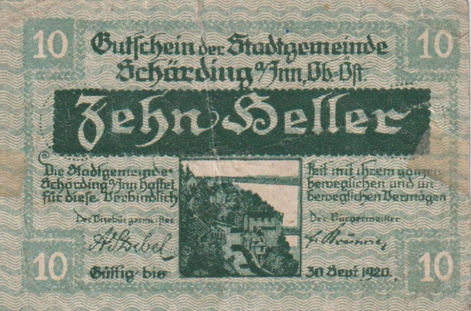 Schärding 10 heller 1920.
