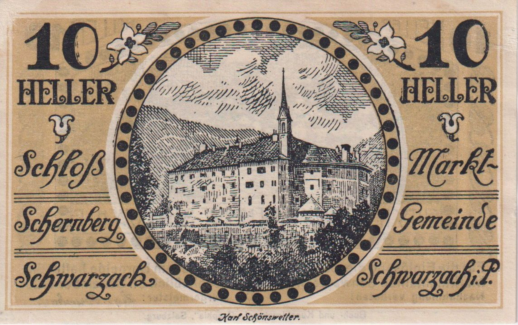 Schwarzach im Pongau 10 heller 1920.