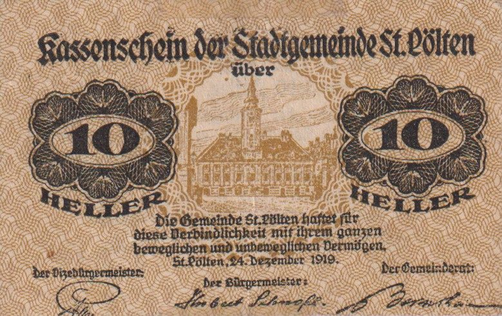 St. Pölten 10 heller 1919.