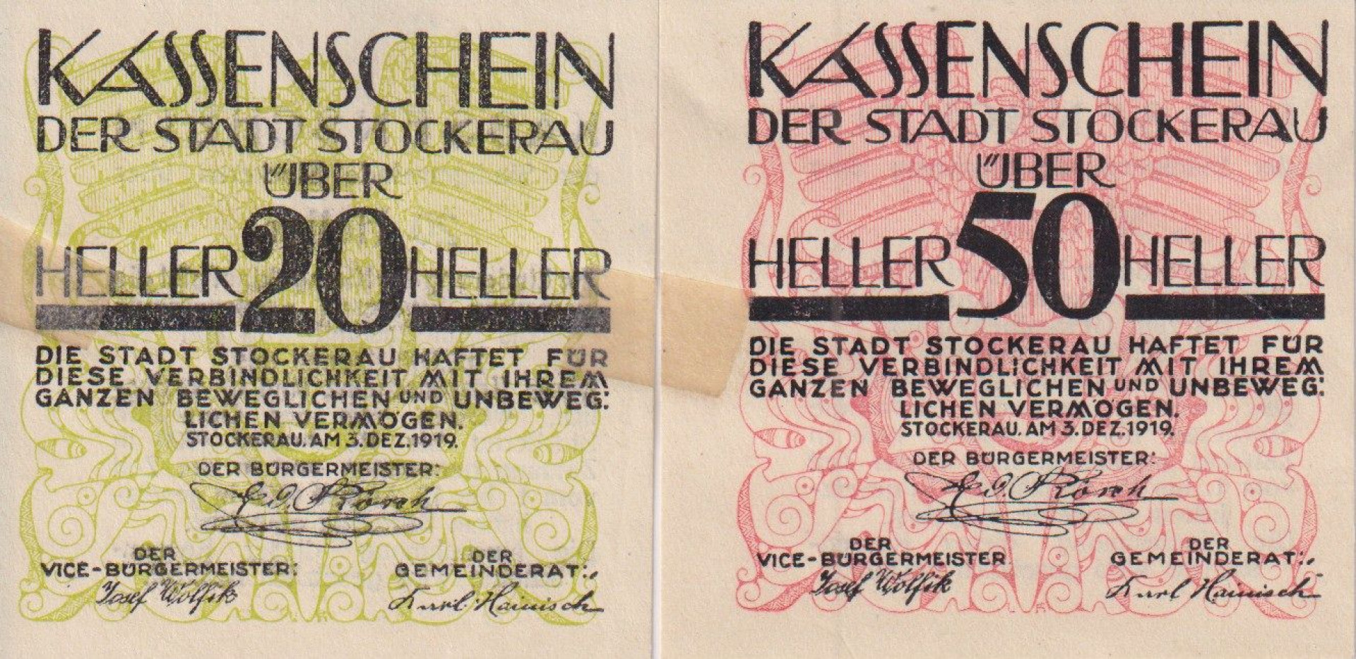 Stockerau 20, 50 heller 1919.