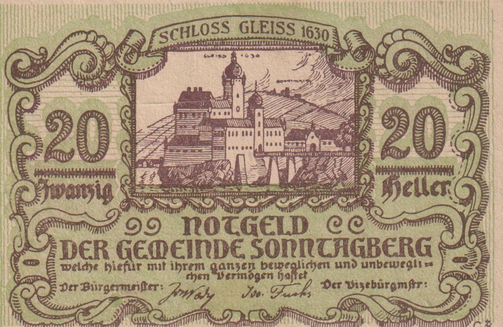 Sonntagberg 20 heller 1920.