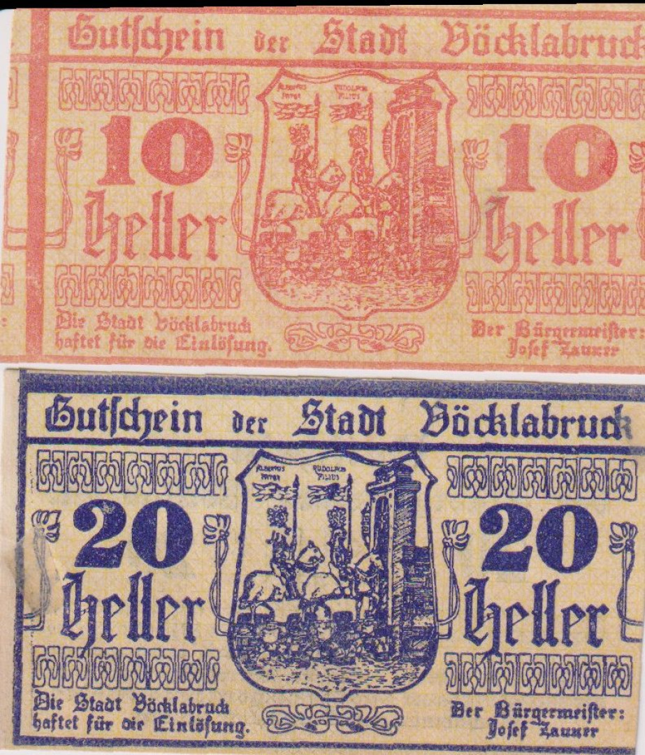 Vöcklabruck 10, 20 heller 1920.