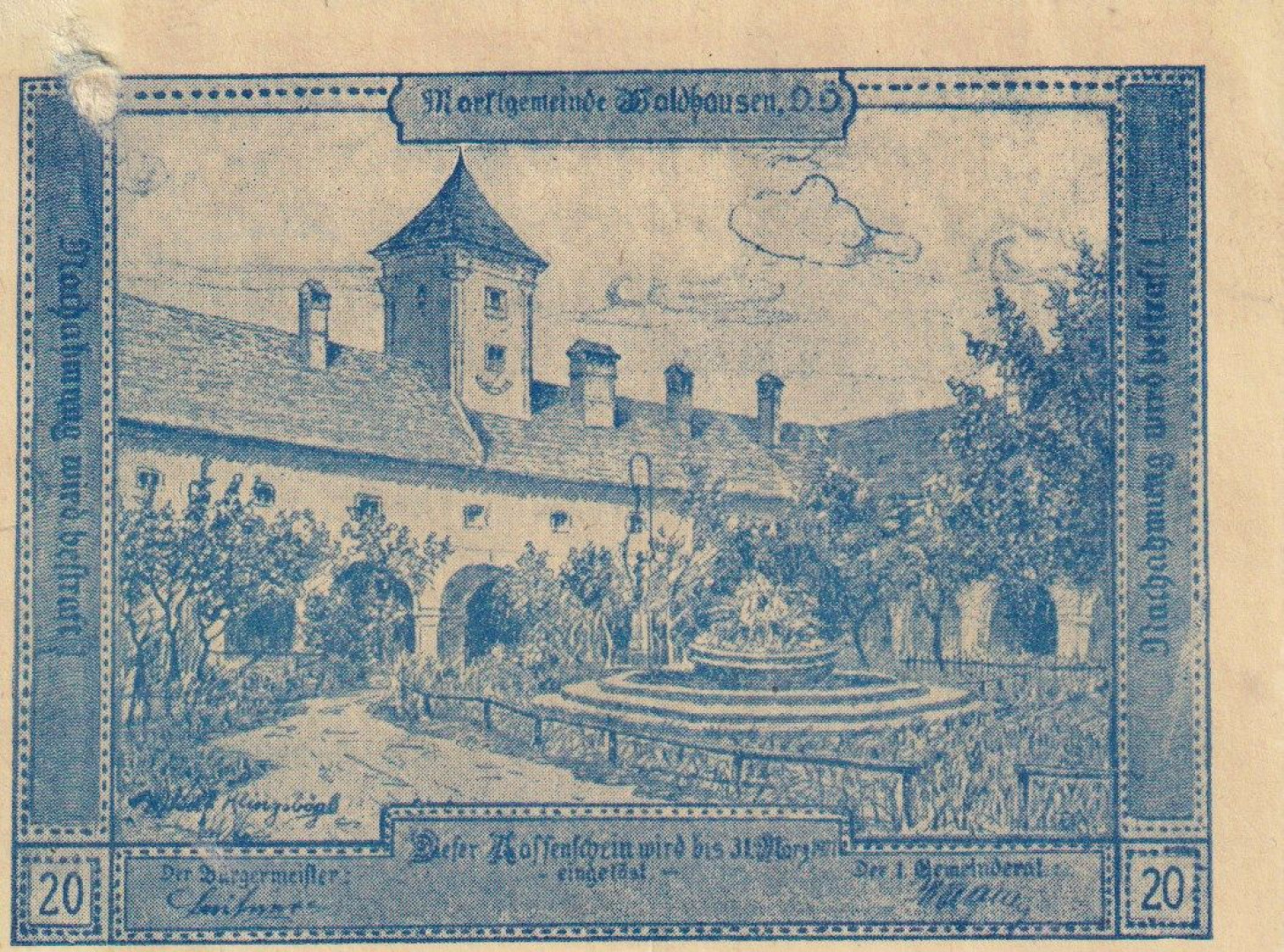 Waldhausen 20 heller 1920.