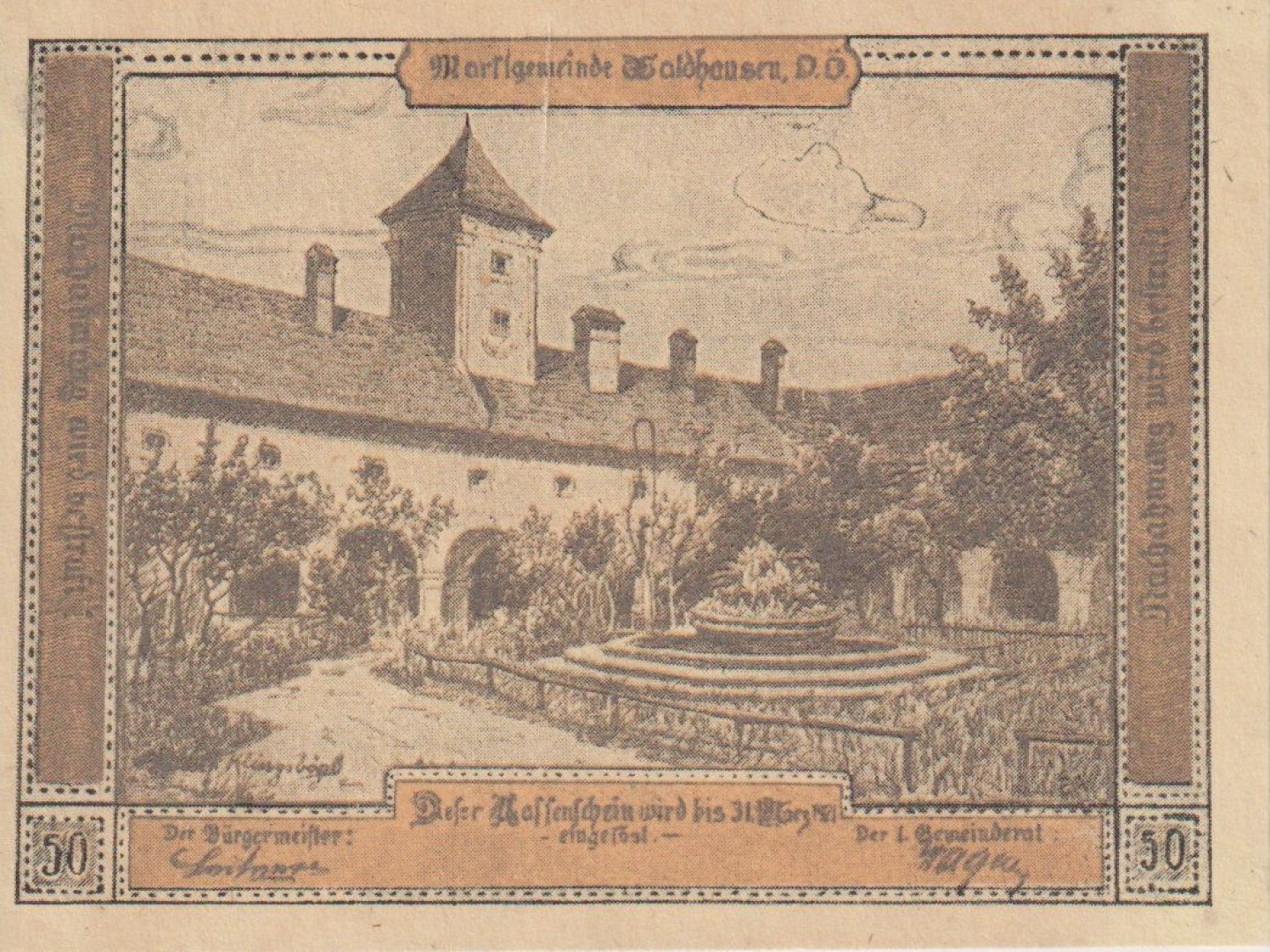 Waldhausen 50 heller 1920.