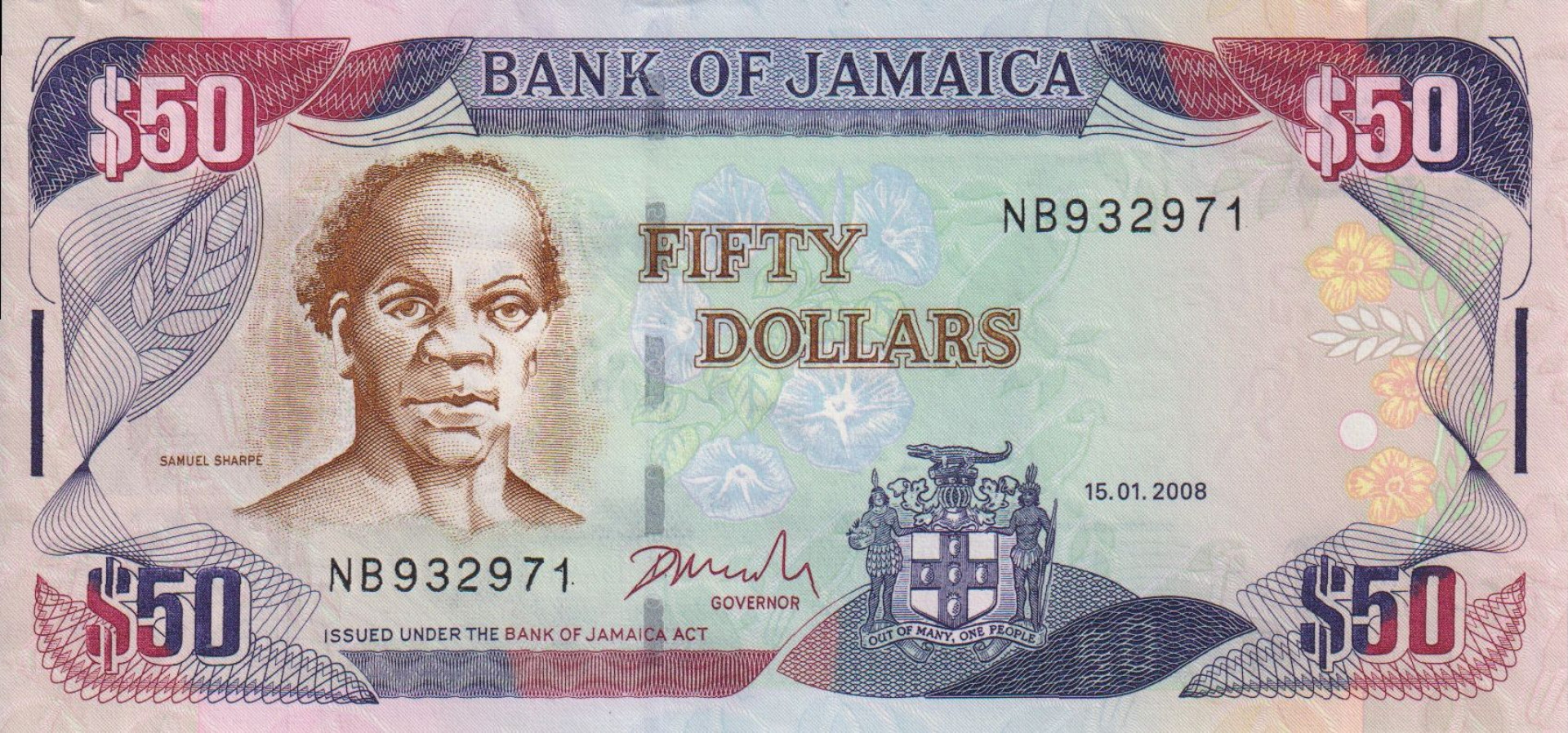 Jamaika 50 dollár 2008.  P 83   (L)