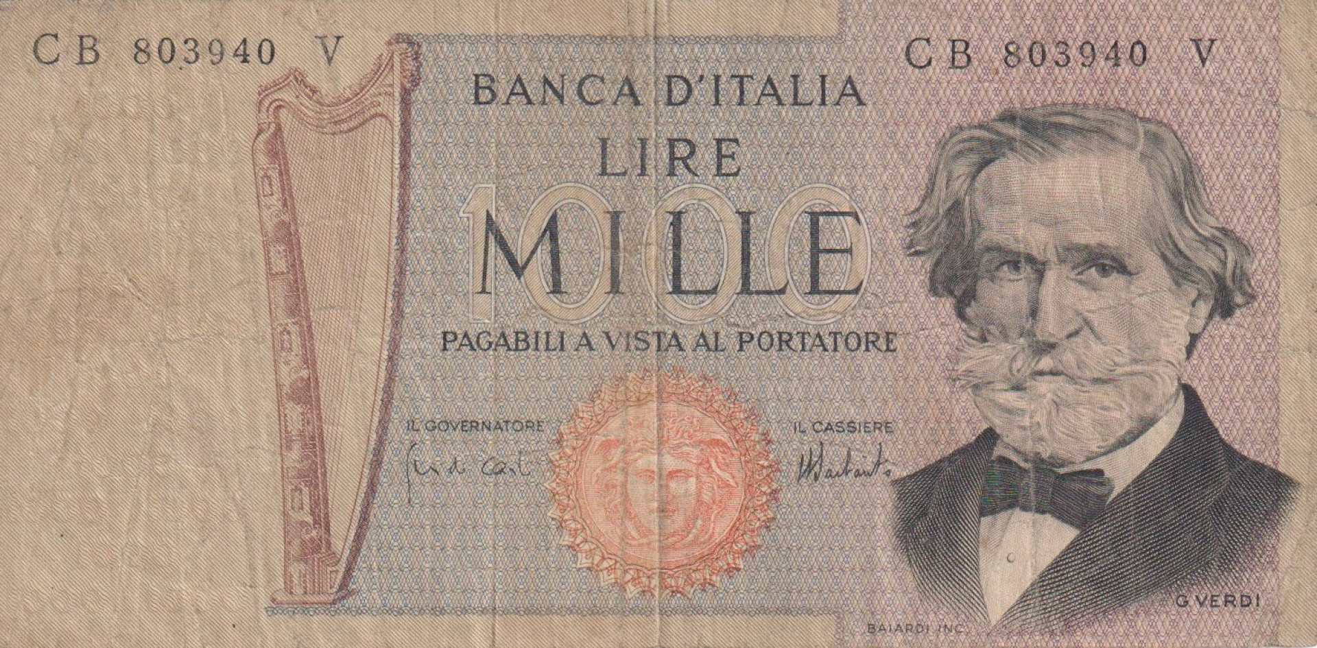 Olaszország 1000 Lira 1969.   P 101   (L)