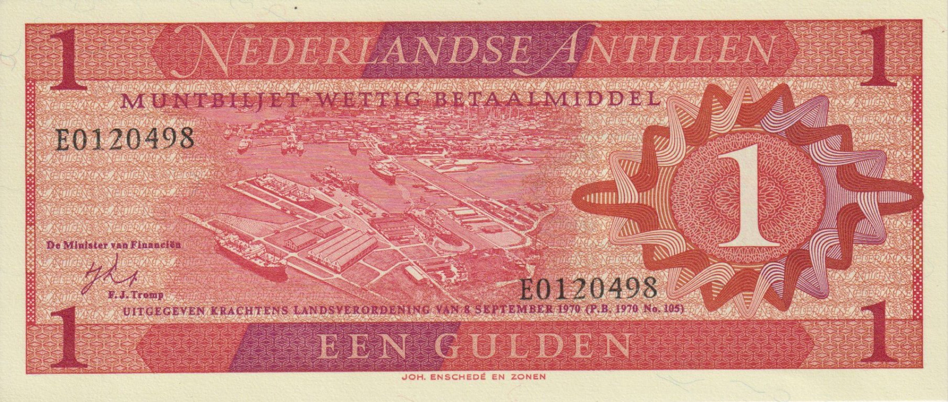 Holland Antillák 1 gulden 1970. P 20 (L)