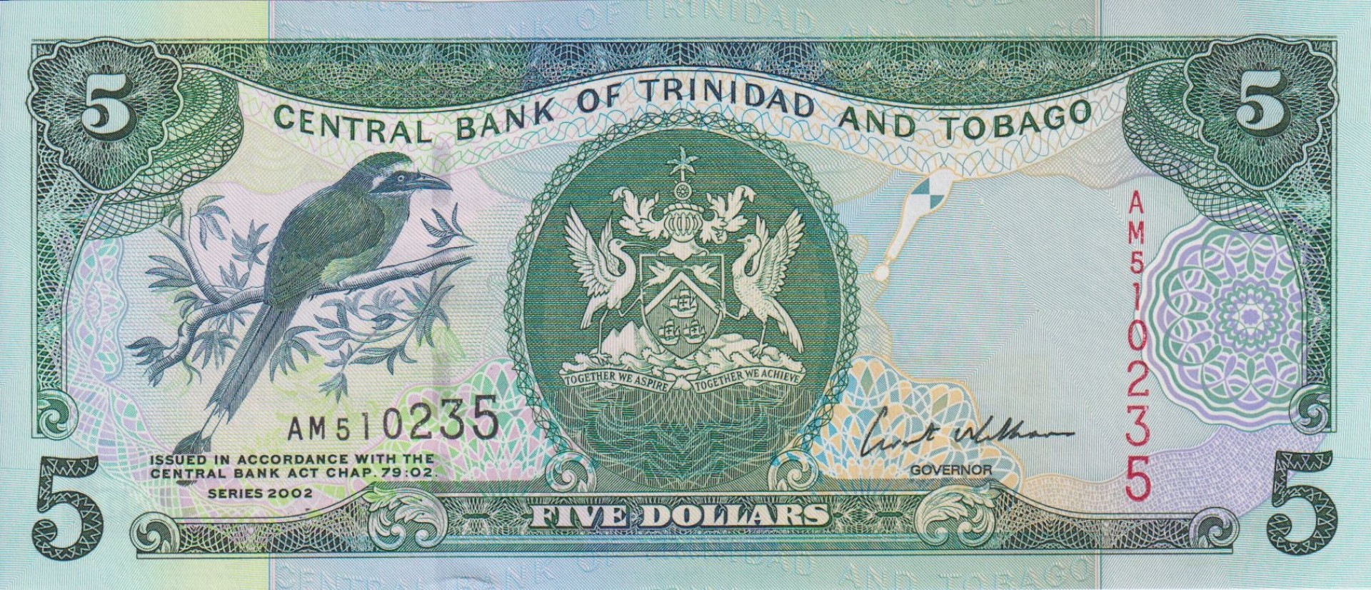Trinidad és Tobago 5 dollár 2002. P 42 (L)