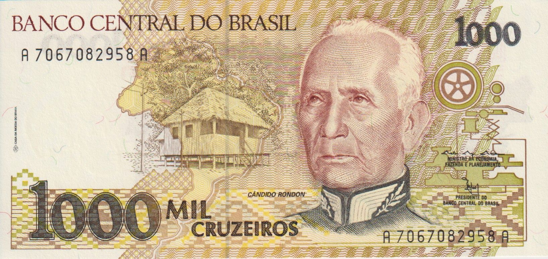 Brazilia 1000 cruzeiros 1990-1991. P 231c (L)