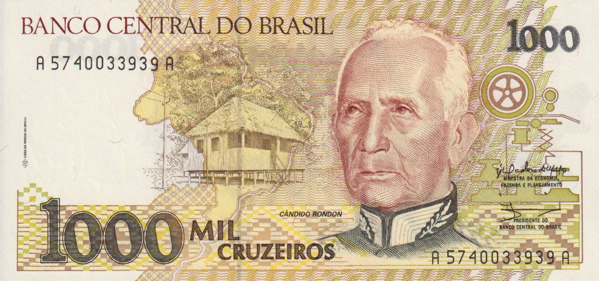 Brazilia 1000 cruzeiros 1990-1991. P 231a (L)