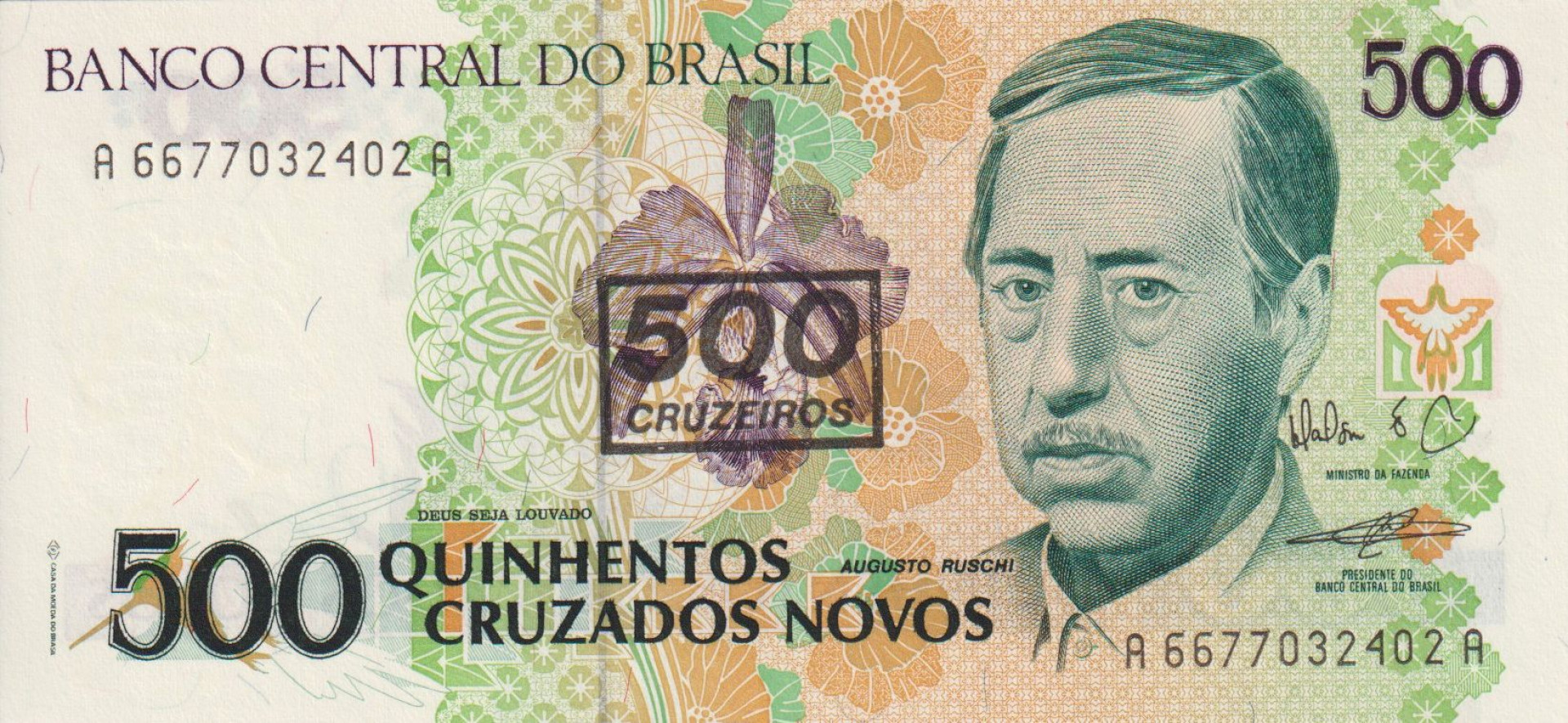Brazilia 500 cruzados novos 1990.   P 226b   (L)