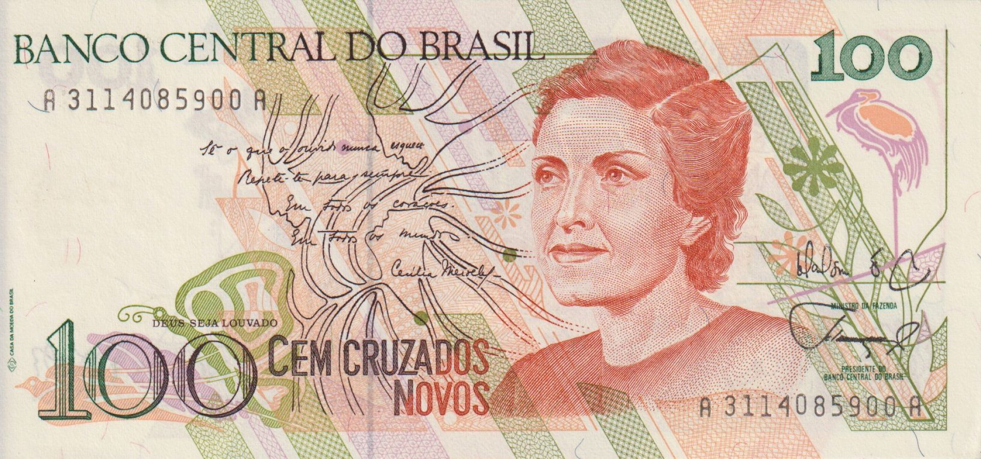 Brazilia 100 cruzados 1989. P 220a (L)
