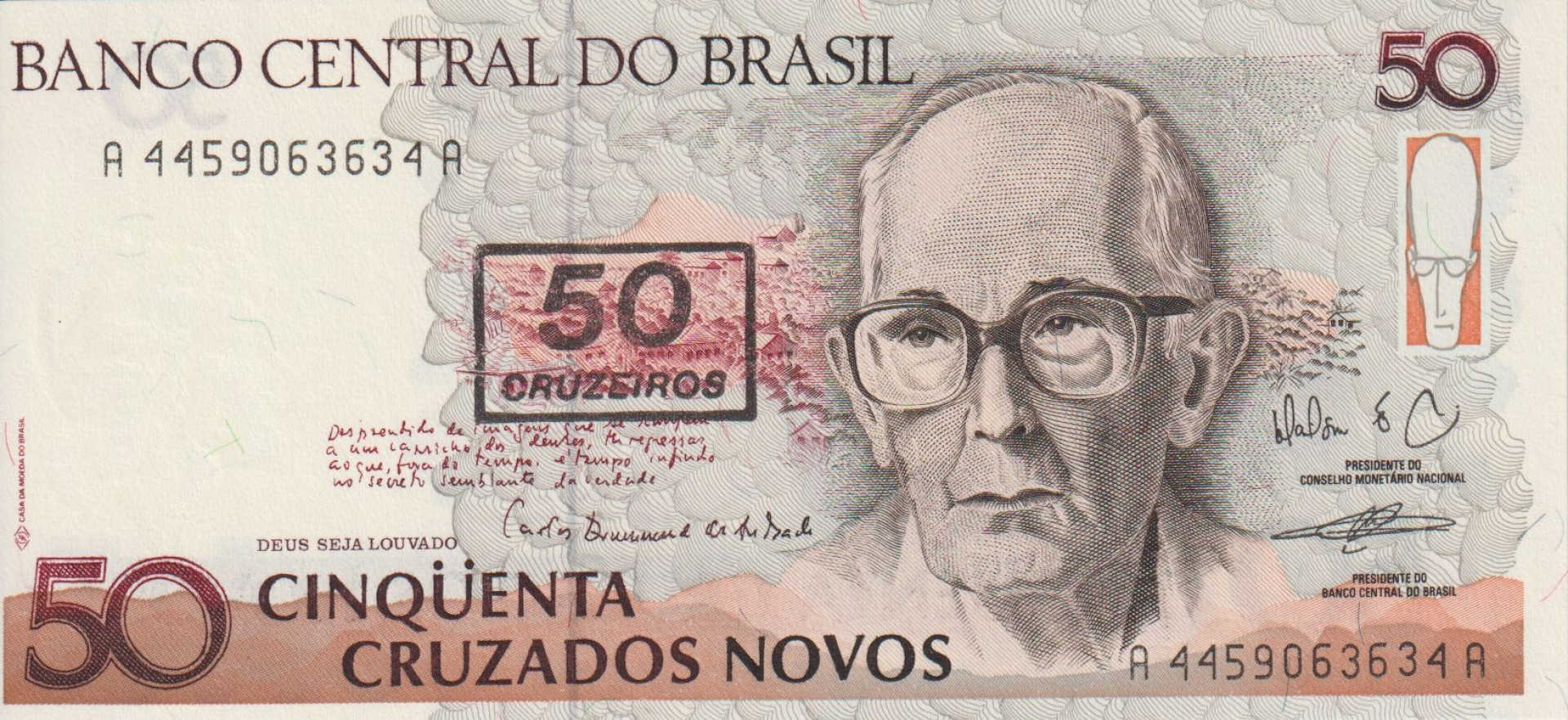 Brazilia 50 cruzeiros/50 cruzados 1990. P 223 (L)