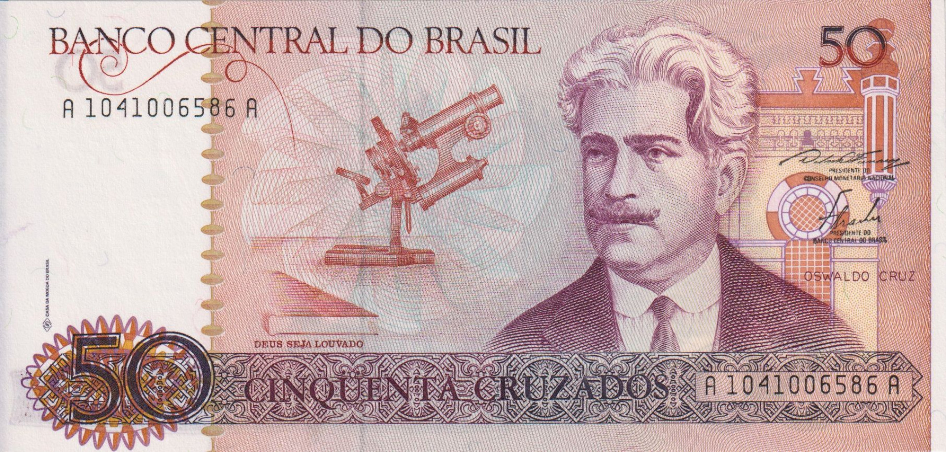 Brazilia 50 cruzados 1988-1989.   P 210a   (L)