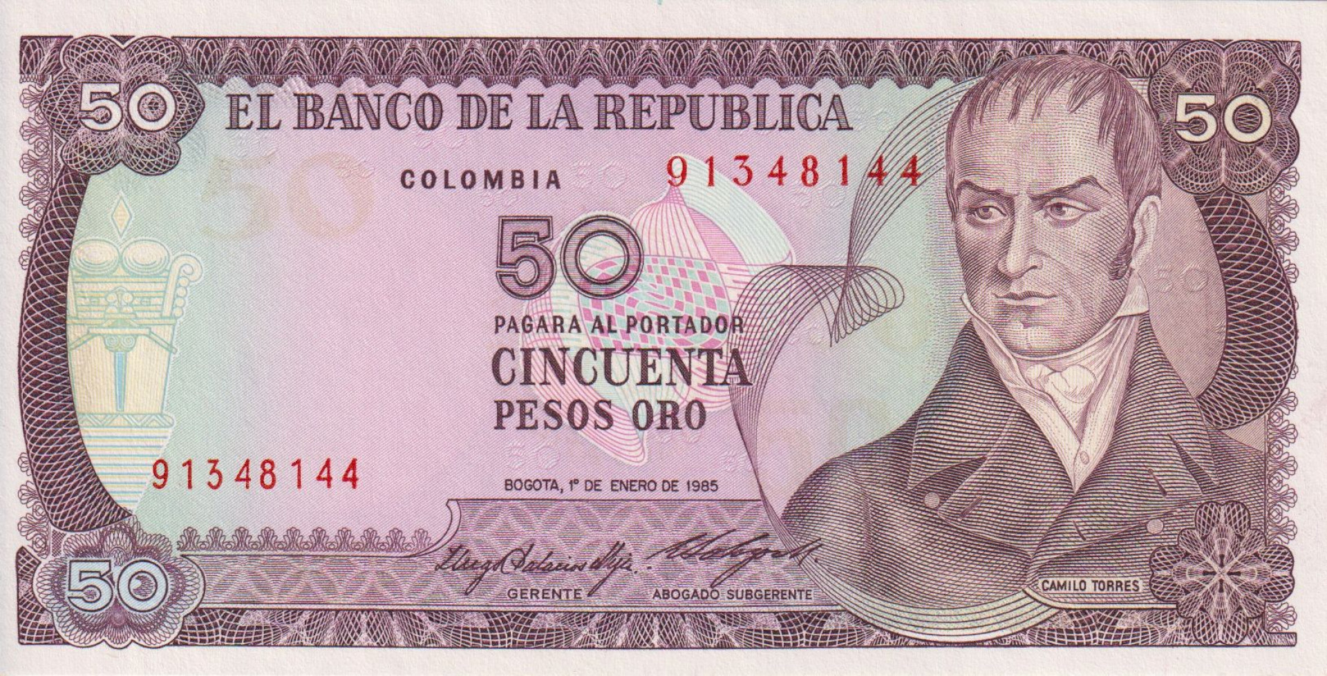 Kolumbia 50 pesos 1985. P 425a (L)