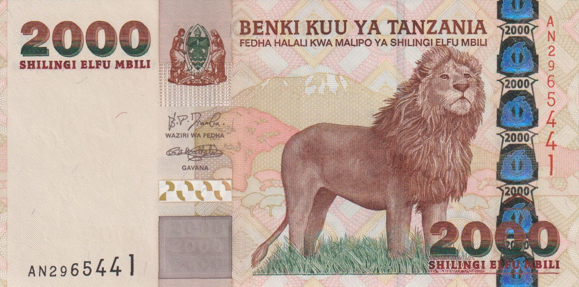 Tanzánia 2000 shilingi 2003-2009.   P 37a   (L)