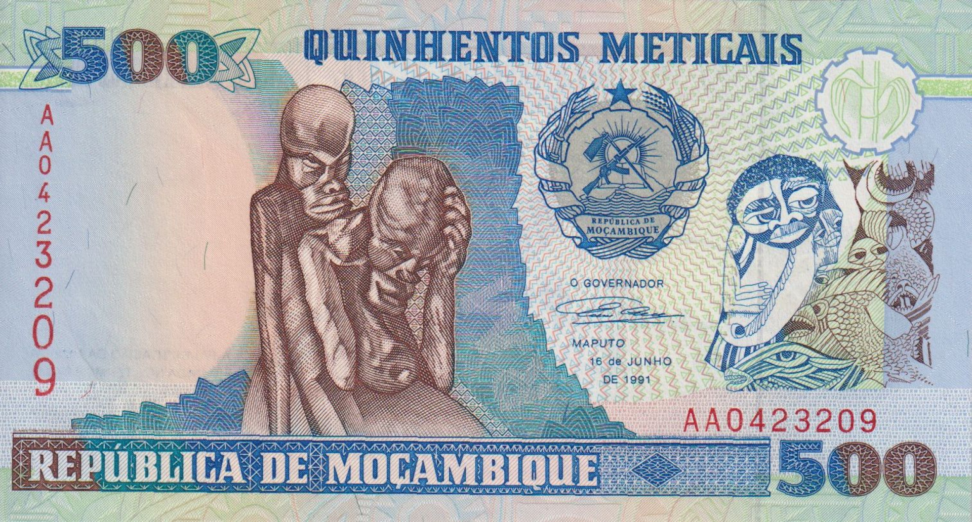 Mozambik 500 meticais 1991. P 134 (L)