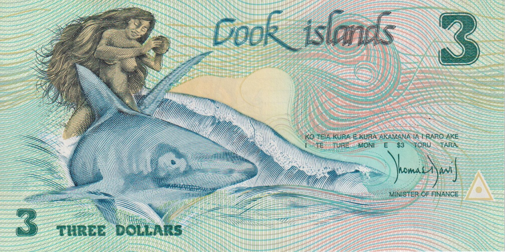 Cook-sziget 3 dollár 1992. P 6 Művészeti Fesztivál