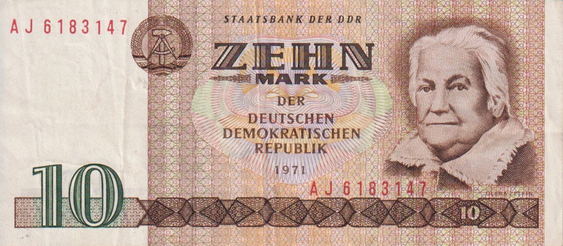 Németország NDK. 10 márka 1971. P 28