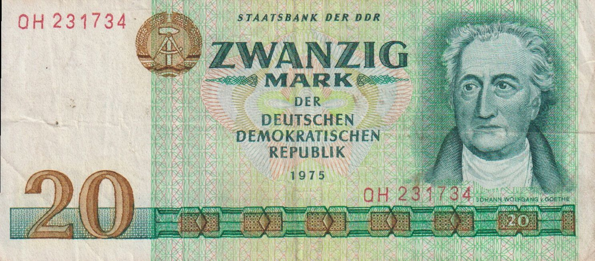 Németország NDK. 20 márka 1975. P 29