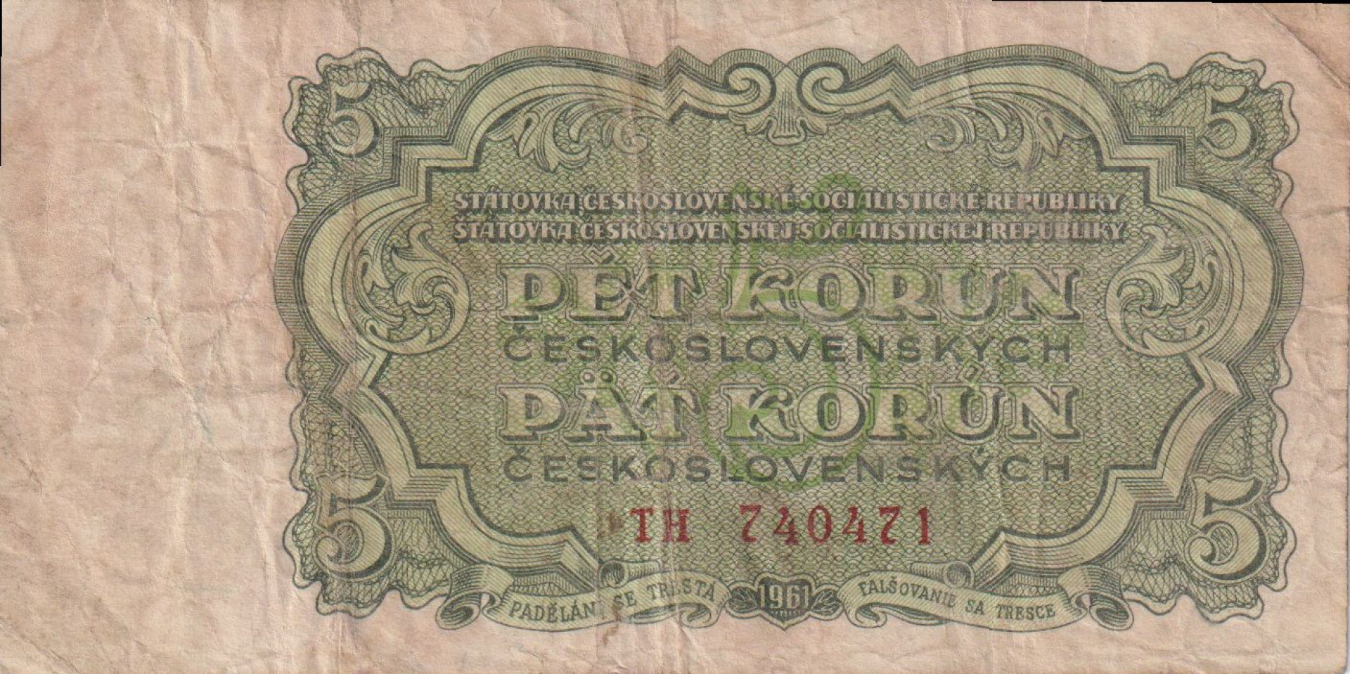 Csehszlovákia 5 korun 1961. P 82