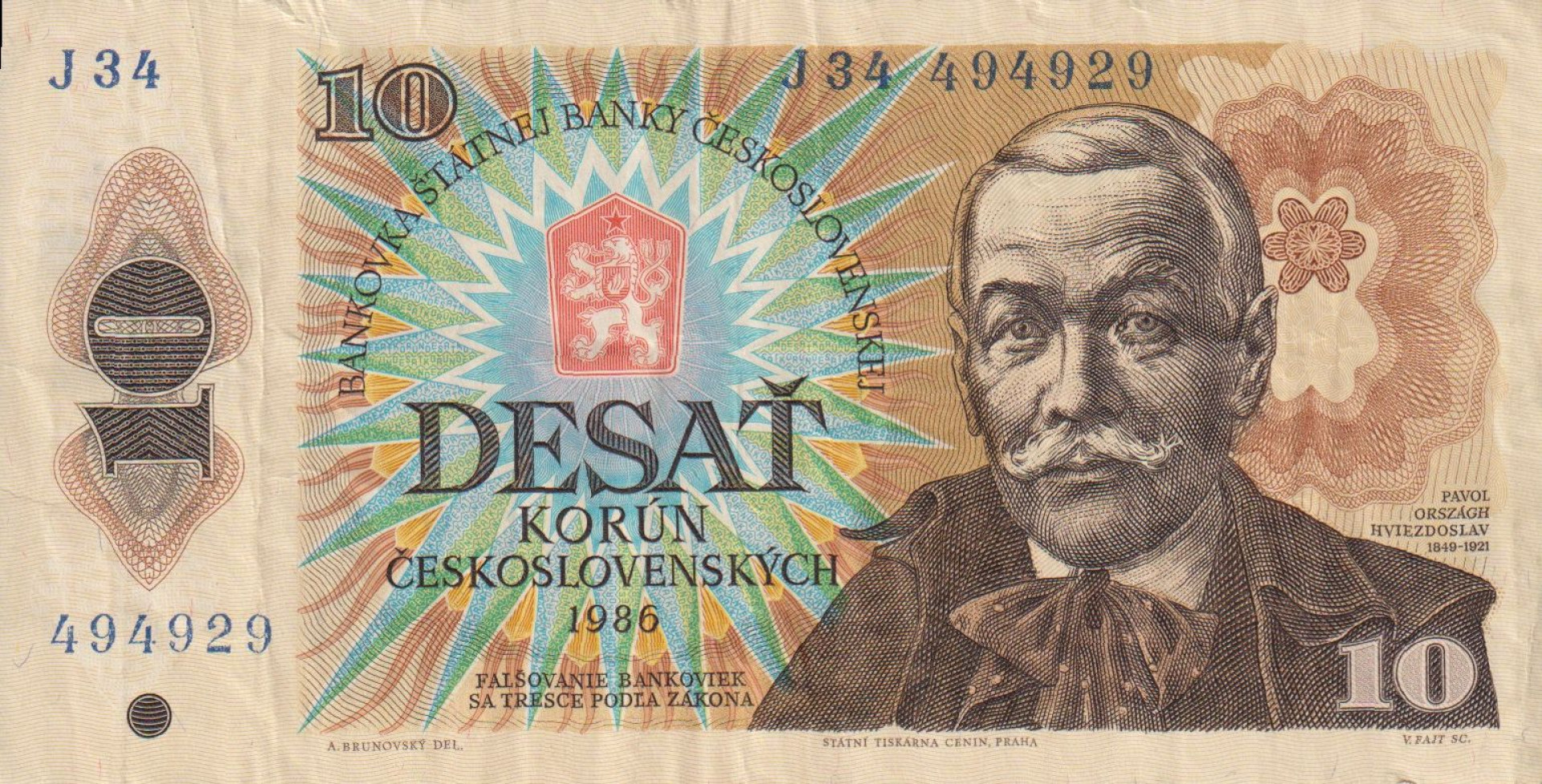 Csehszlovákia 10 korun 1986. P 94