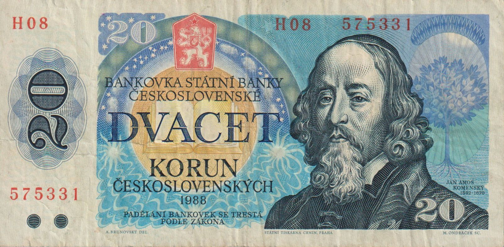 Csehszlovákia 20 korun 1988. P 95