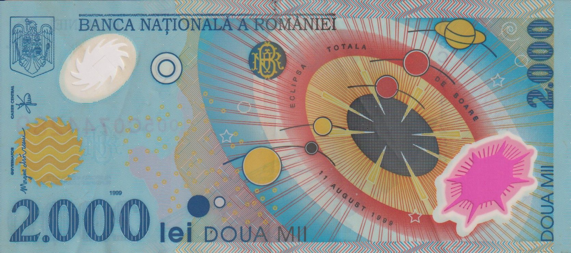 Románia 2000 lei 1999. P 111  polimer