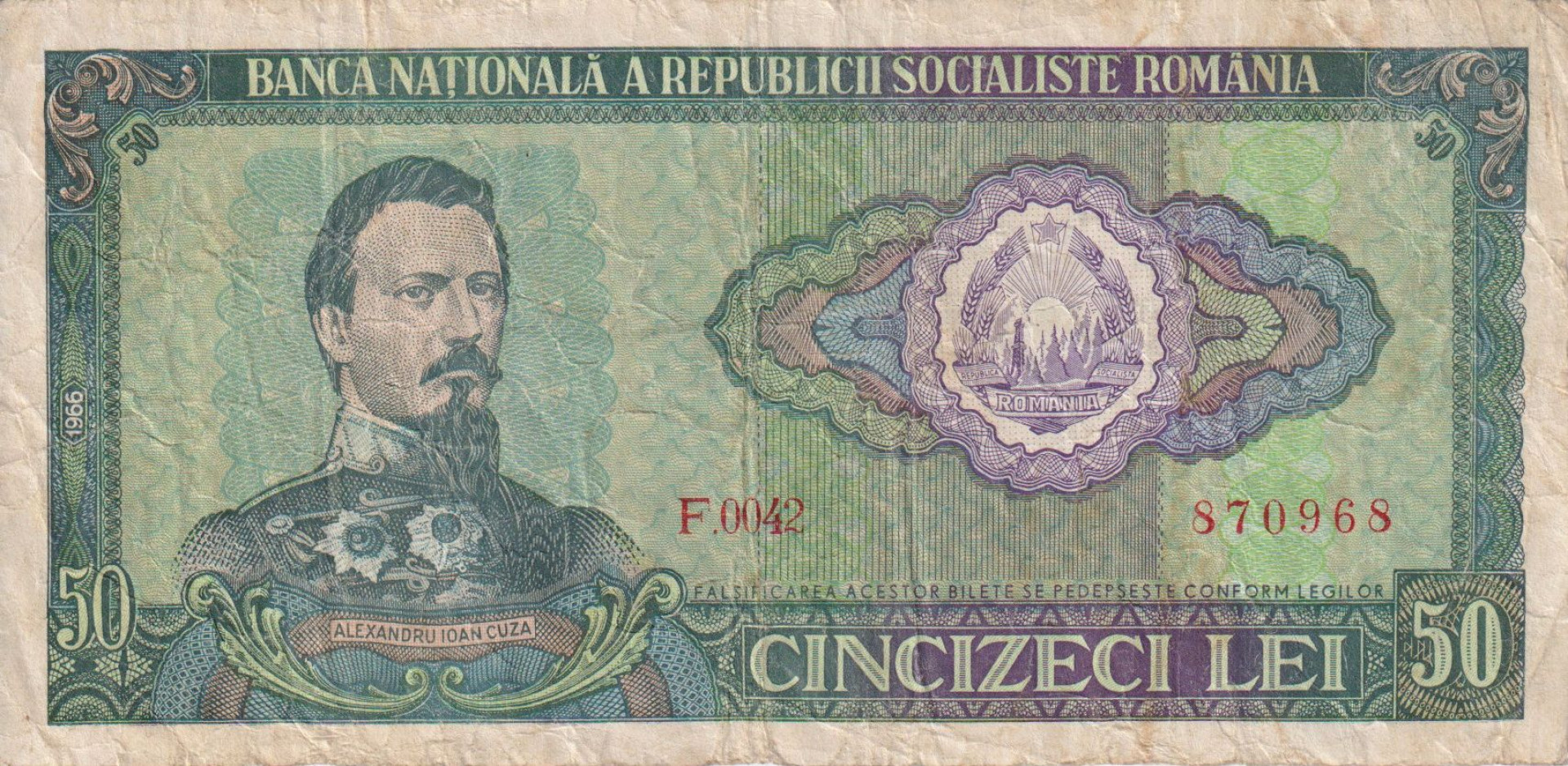 Románia 50 lei 1966.   P 96