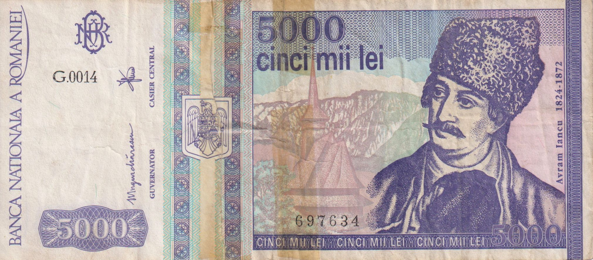 Románia 5000 lei 1993. P 104