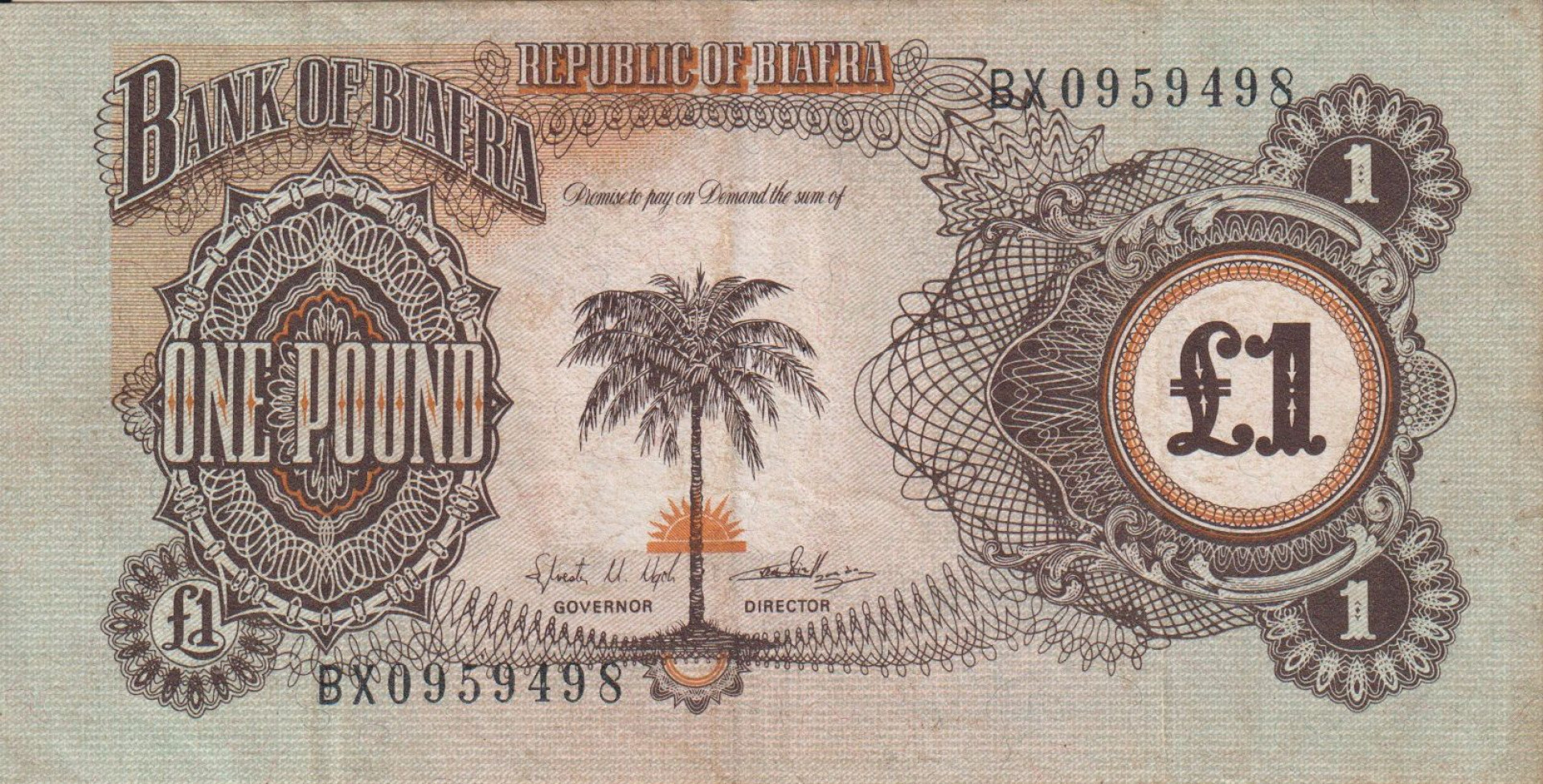 Biafra 1 pound 1968-1969. P 5