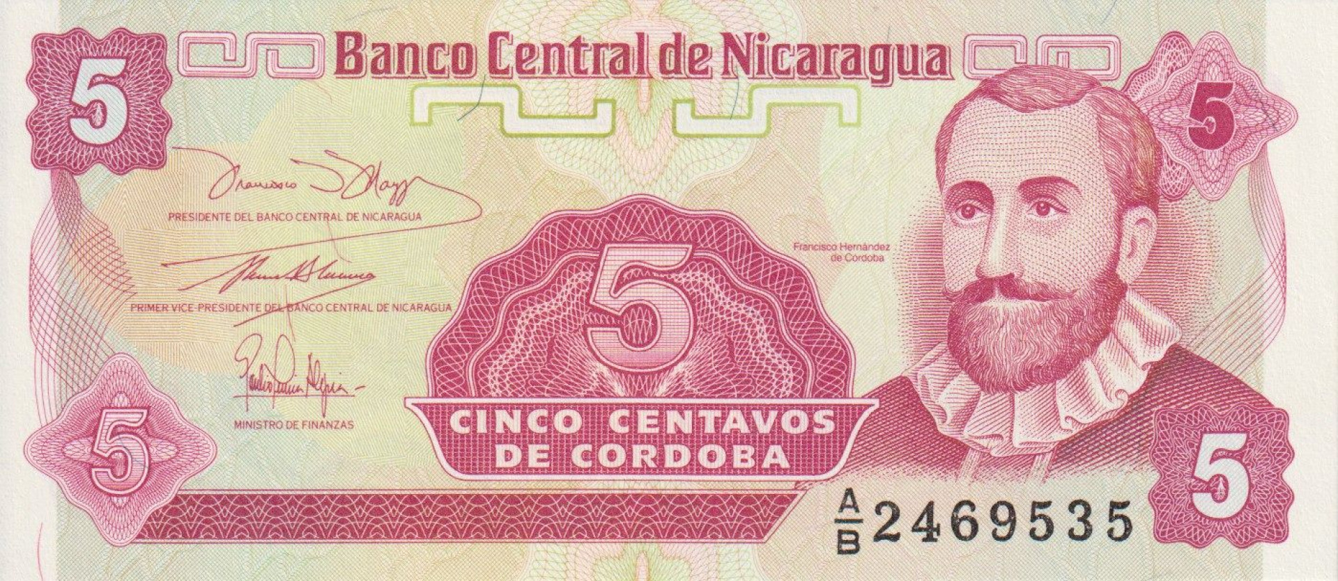 Nicaragua 5 centavo 1991. P 168