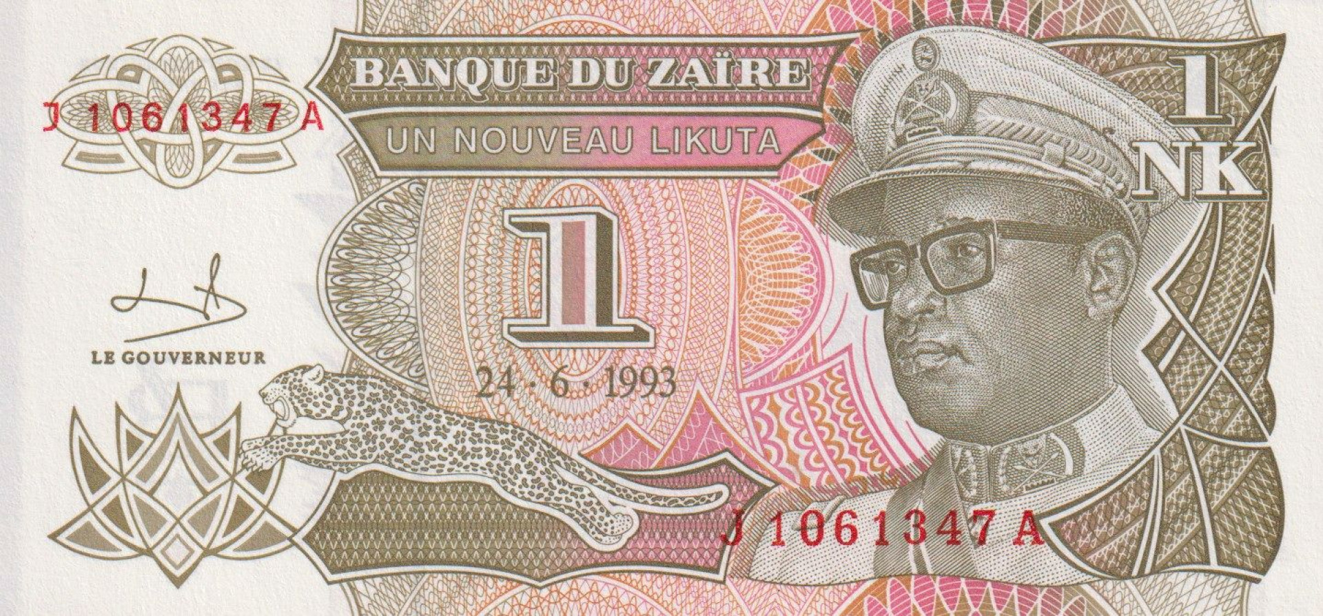 Zaire 1 likuta 1993. P 47