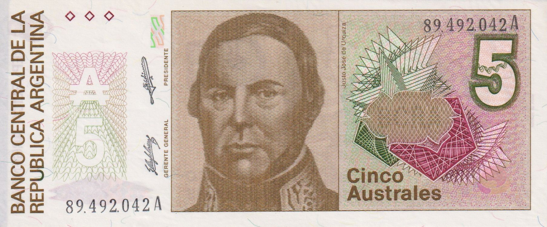 Argentina 5 australes 1987-1989 P 324
