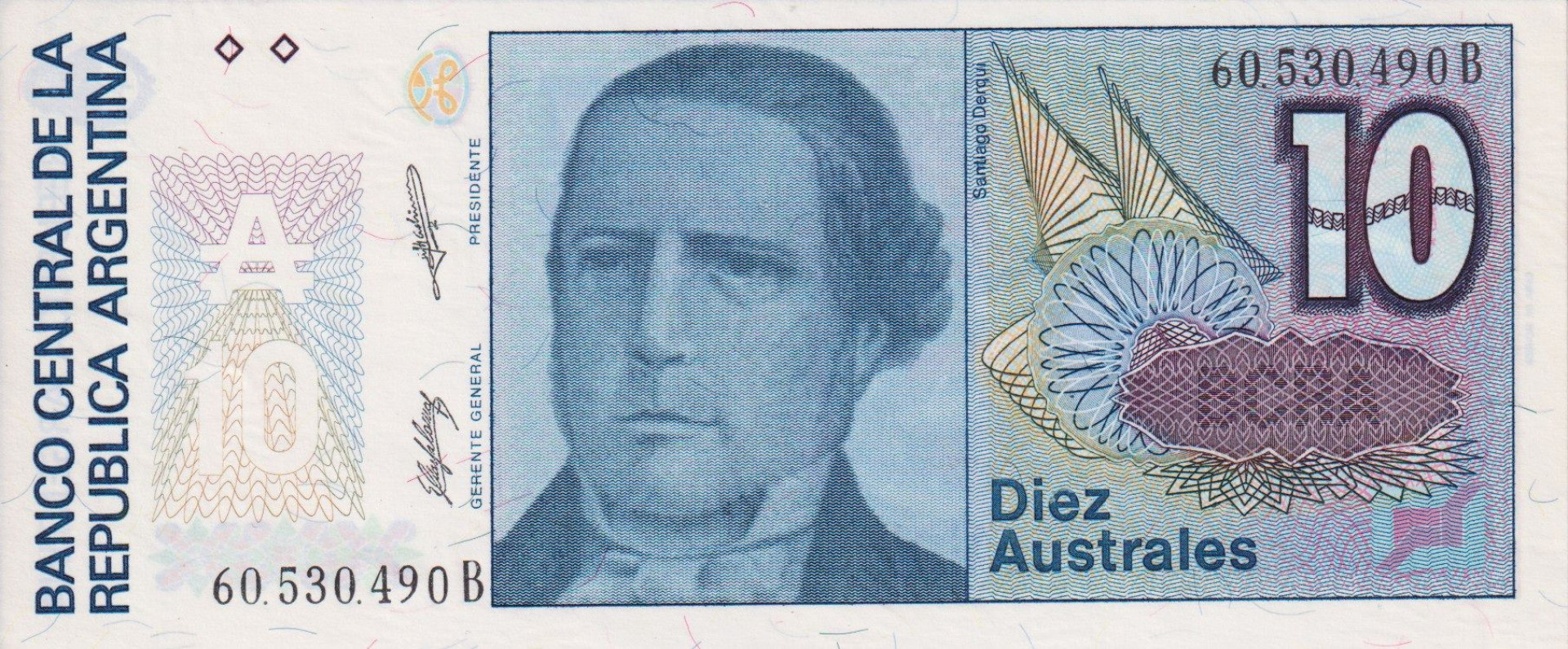 Argentina 10 australes 1987-1989 P 325