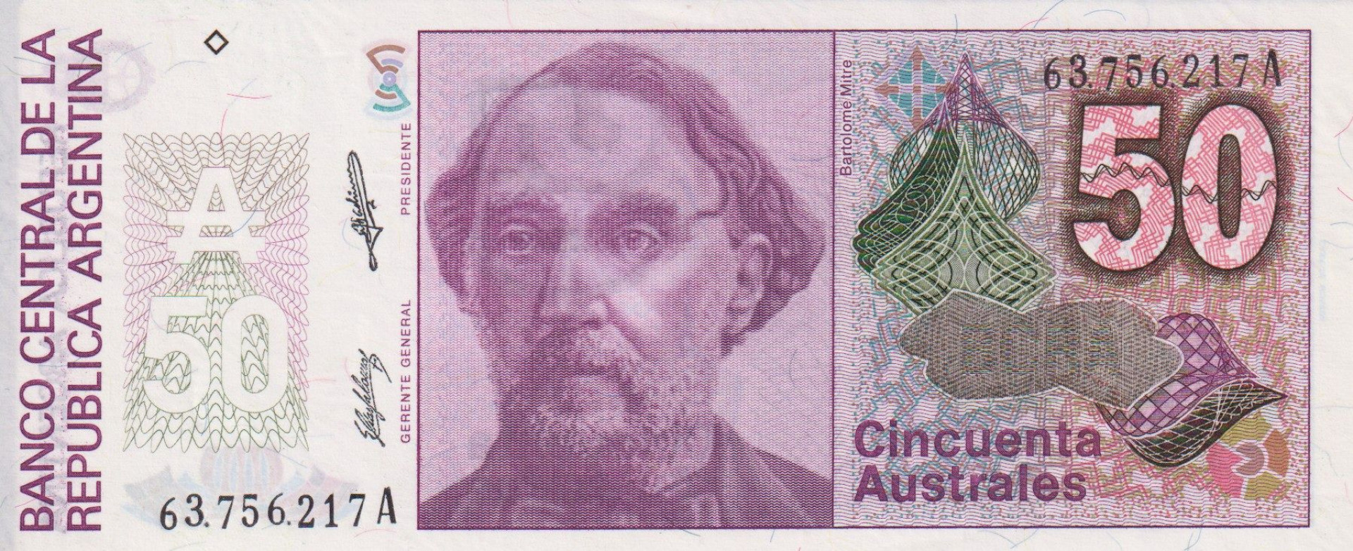 Argentina 50 australes 1987-1989 P 326