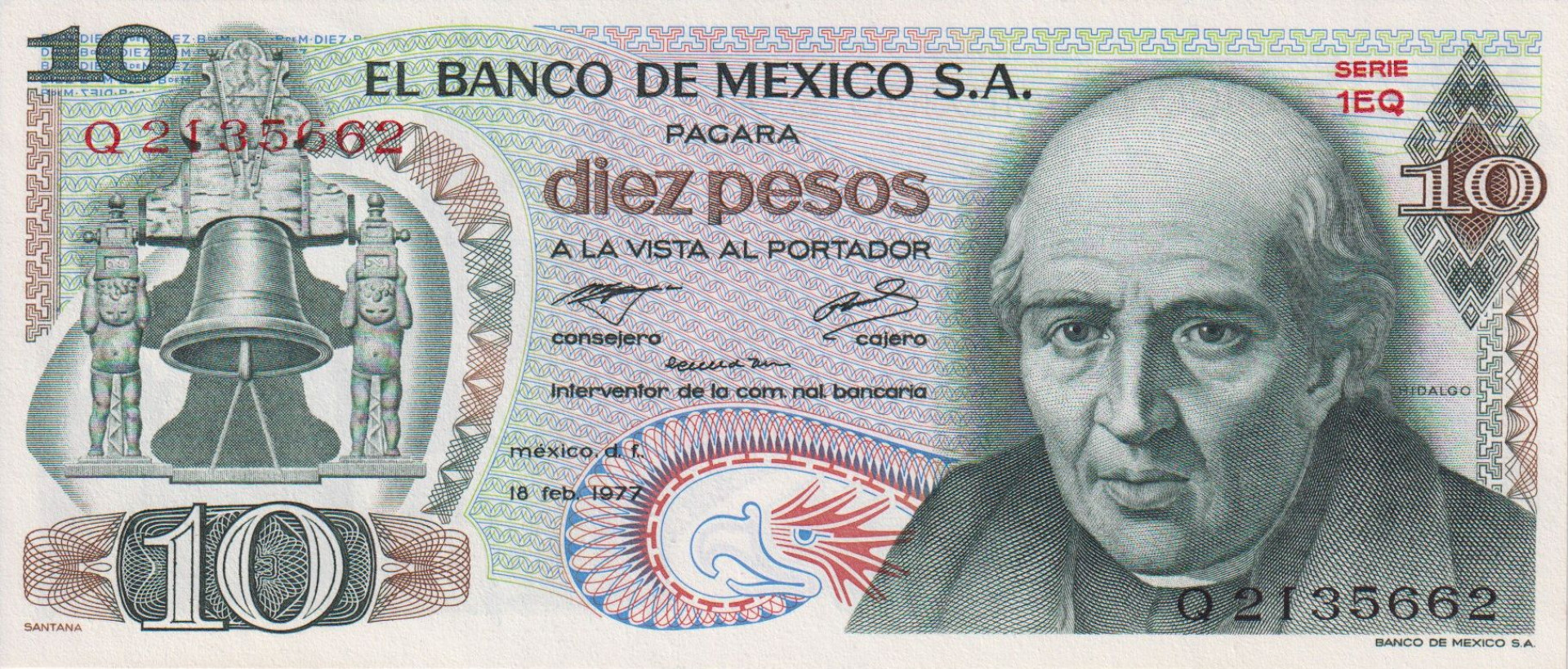 Mexikó 10 pesos 1977. P 63i