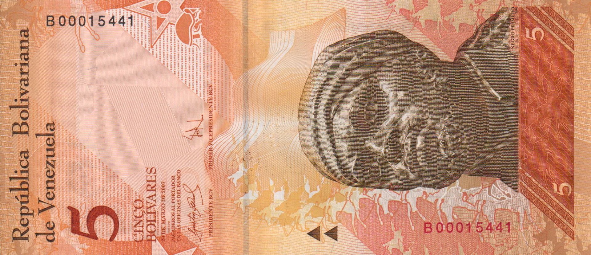 Venezuela 5 bolivares 2007. március P 89a